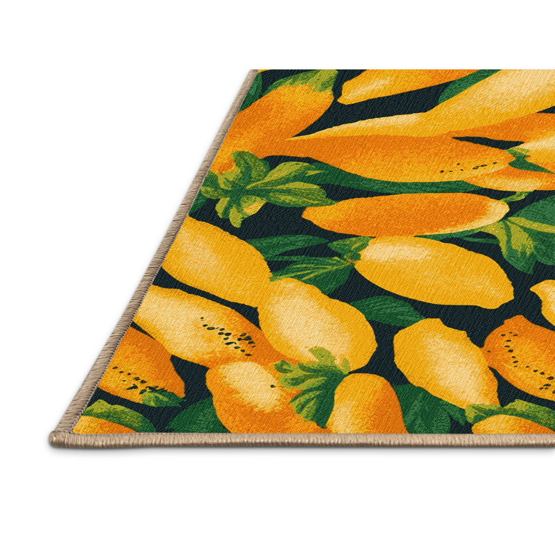  Tapis lavable papayes hawaïens, Rond 4 pi
