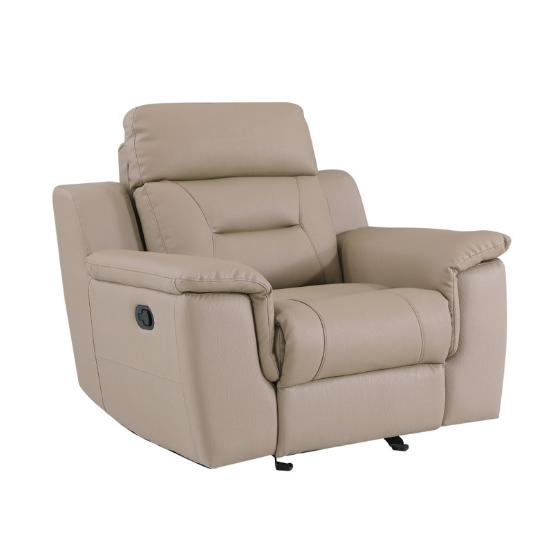 Fauteuil inclinable moderne en cuir Global United, Beige