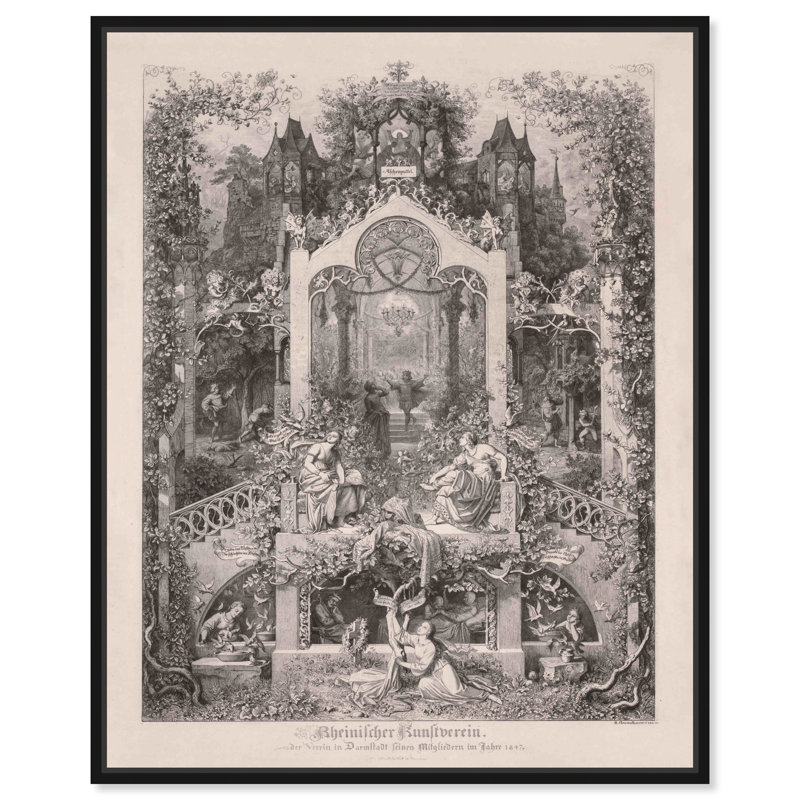 Cendrillon par Neureuther - Peinture sur toile, Cadre noir, H 45 po x l 36 po