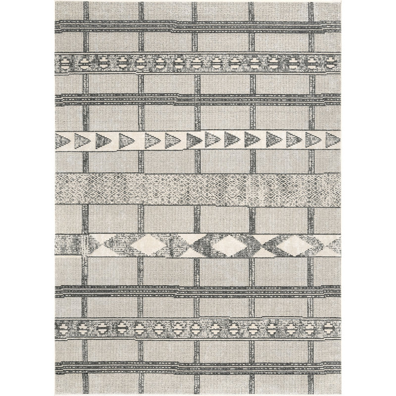Tapis zone gris clair Hiers, Rectangle 5 pi 3 po x 7 pi 7 po