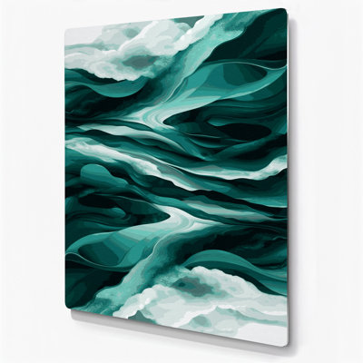 Abstract Landscape 40 Green Metal Wall Art