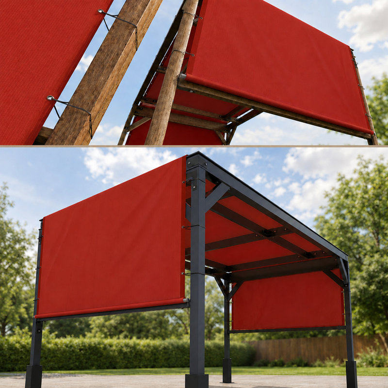 Auvent de remplacement pour abat-jour haute densité avec tige lestée en acier inoxydable Colourtree, 8 pi x 25 pi, Rouge