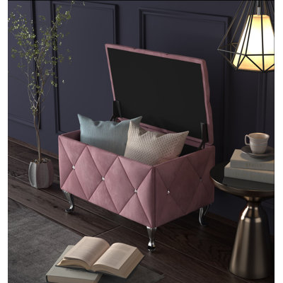 Carnes Velvet Upholstered Storage Bench