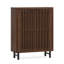 Armoire à chaussures moderne en bois à 6 niveaux avec portes à persiennes-659382384