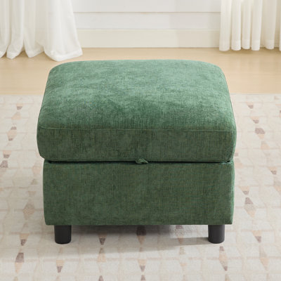 Module de repose-pieds carré avec rangement de 25,6 po pour canapé modulaire modulaire, chenille