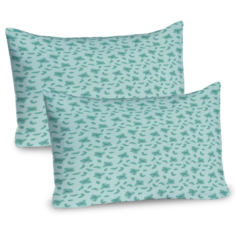 Ensemble de 2 taies décoratives à motif de feuilles de menthe Ambesonne Ambesonne 133991, H 20 po x l 36 po