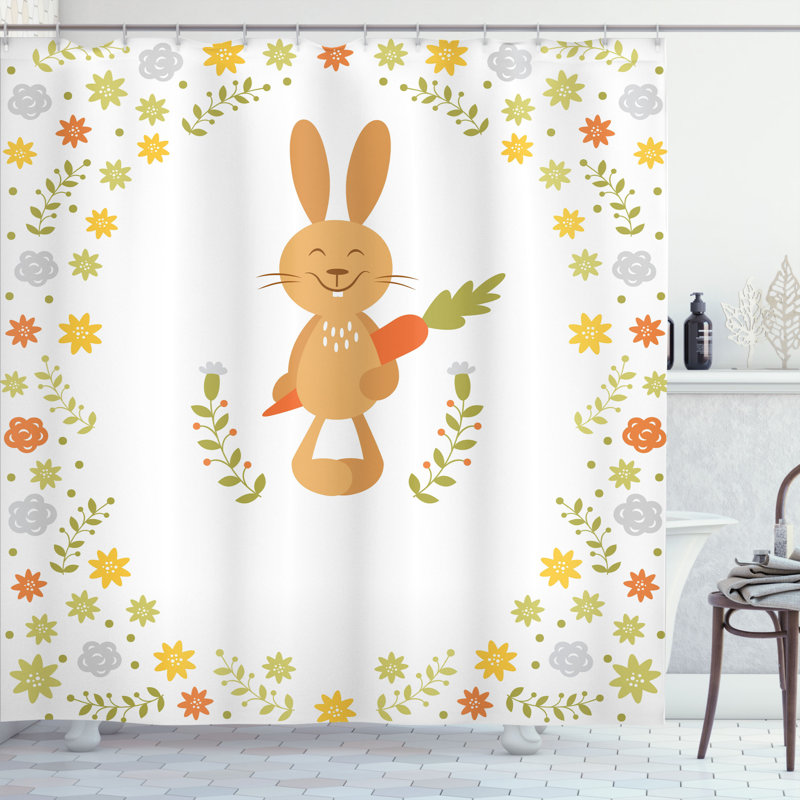 Funny Shower Curtain Set + Hooks, 70" H x 69" W