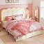 Base de lit tapissier avec rangement et tête de lit réglable en velours à DEL-833146698-833146702