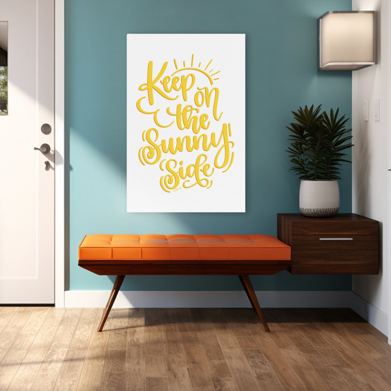 The Sunny Side - Art typographique contemporain «Keep On The Sunny Side», H 32 po x l 48 po