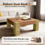 Table basse en bois massif avec une esthétique Wabi-Sabi, une texture de grain naturel, une fabrication à mortaise et tenon et une conception fonctionnelle minimaliste pour une élégance de salon.