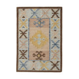 Scandinavian Style Kilim Rug In Blue Pink Geometric Pattern By Rug & Kilim