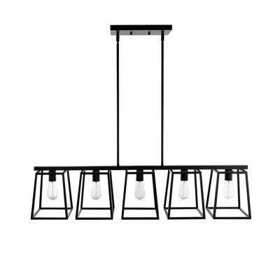 Luminaire suspendu noir 5 lumières Yashira