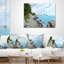 Coussin lombaire de paysage imprimé le long de la côte de Dogbane