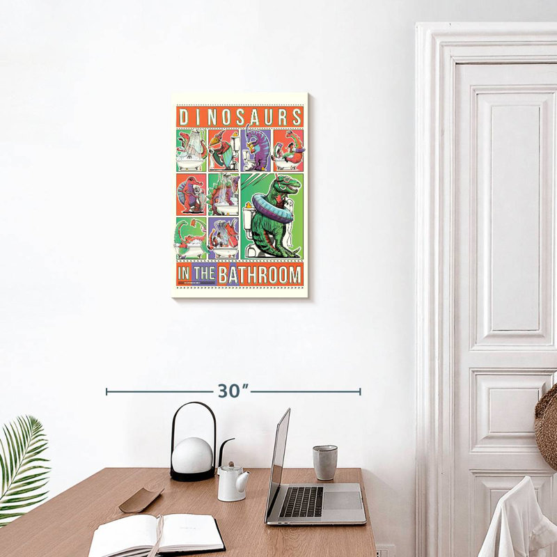 Dinosaurs In The Bathroom, 24" H x 16" W