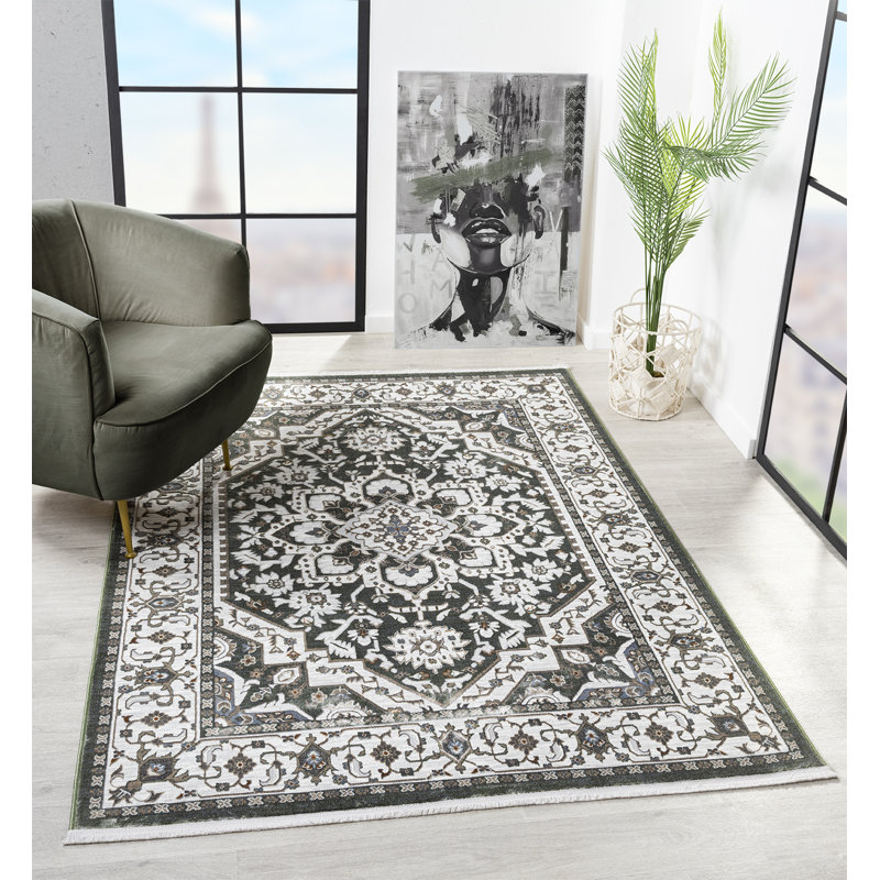 Carllene Area Rug with Non-Slip Backing, Rectangle 1'10" x 3'