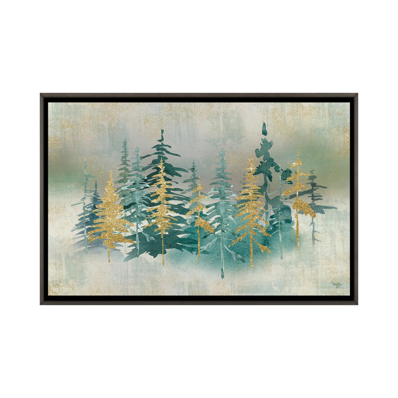 «Shimmering Forest», reproduction d'art sur toile encadrée, H 26 po x l 40 po, Impression encadrée sans passe-partout, Gris