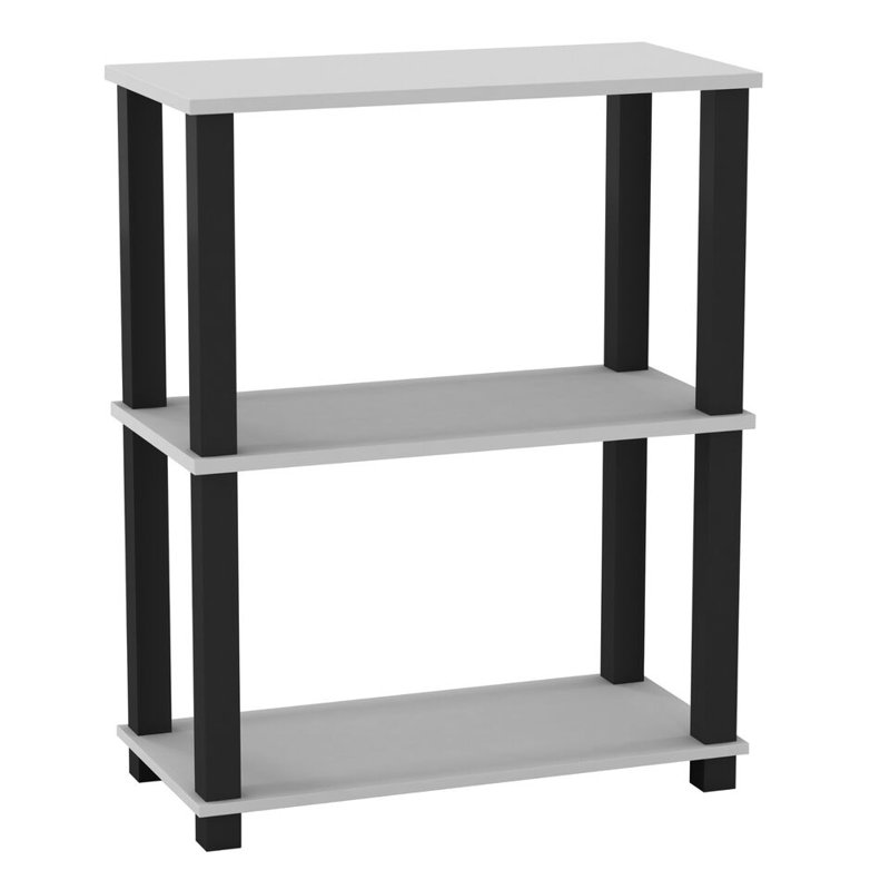 Shavan End Table, White/Black Legs