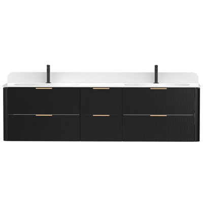 Meuble-lavabo moderne avec lavabo intégré et conception cannelée