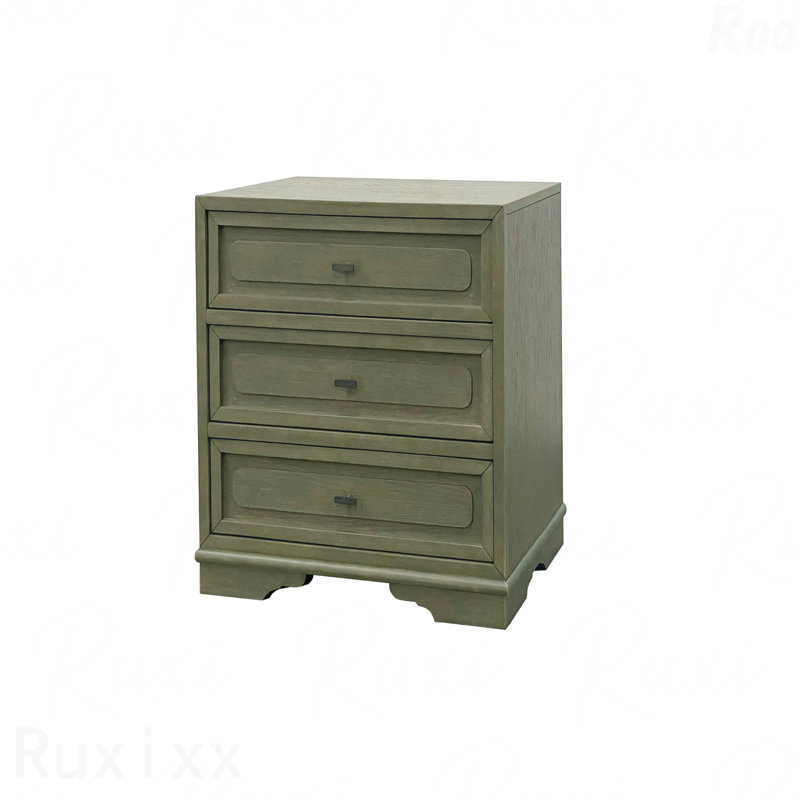 Pistachio 3-Drawer Nightstand, Green