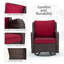 Fauteuil de salle à manger d'extérieur en osier avec coussin Celiyah-1446231712