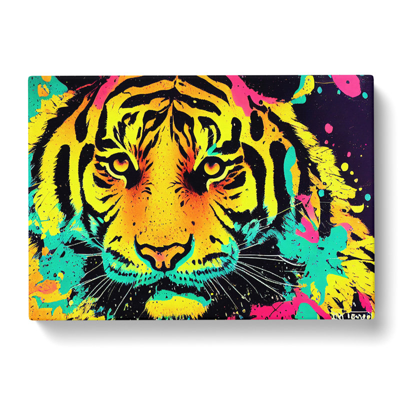 Tiger Splash Vol.3 Abstract - Wrapped Canvas Painting, 35cm H x 50cm W x 3cm D