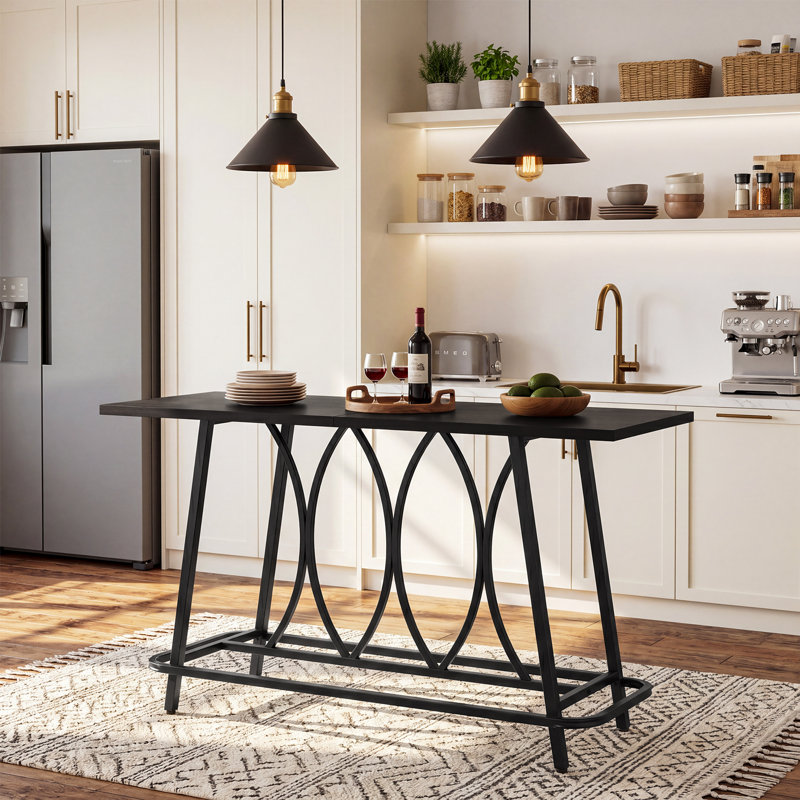 63" Narrow Home Bar Counter High Table