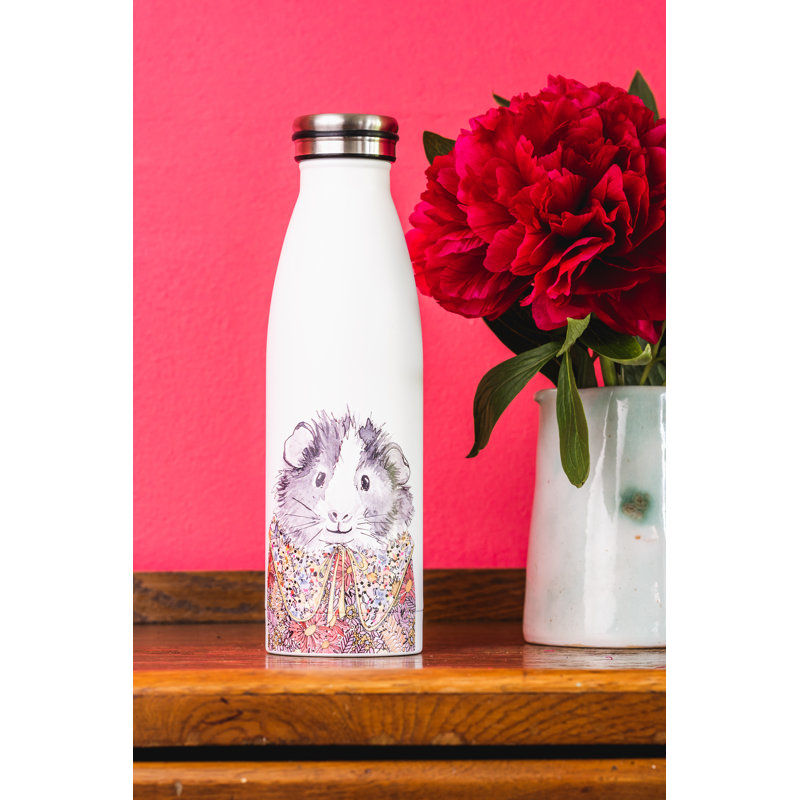Mikasa x Tipperleyhill Guinea Pig Double-Walled Stainless Steel Water Bottle, 500ml