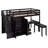 Loft Bed with Stairs, Bookshelf, Drawers, Desk & Wardrobe-839479140-839479143