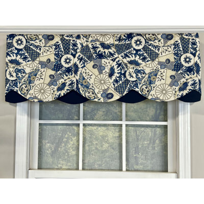 Cotton Blend Patchwork Scalloped Window Valance
