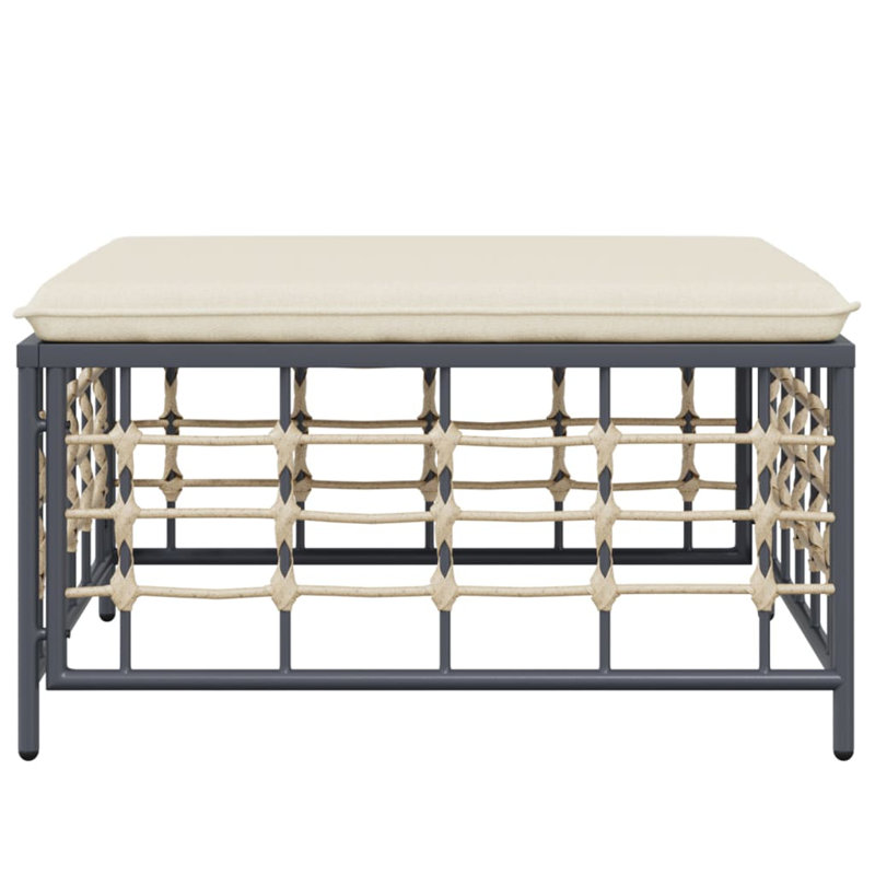 Repose-pieds d'extérieur avec coussin, Beige