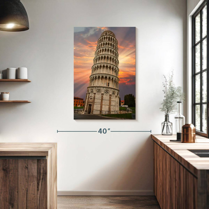 Lilie Iconic Leaning Pisa Tower, 39" H x 26" W