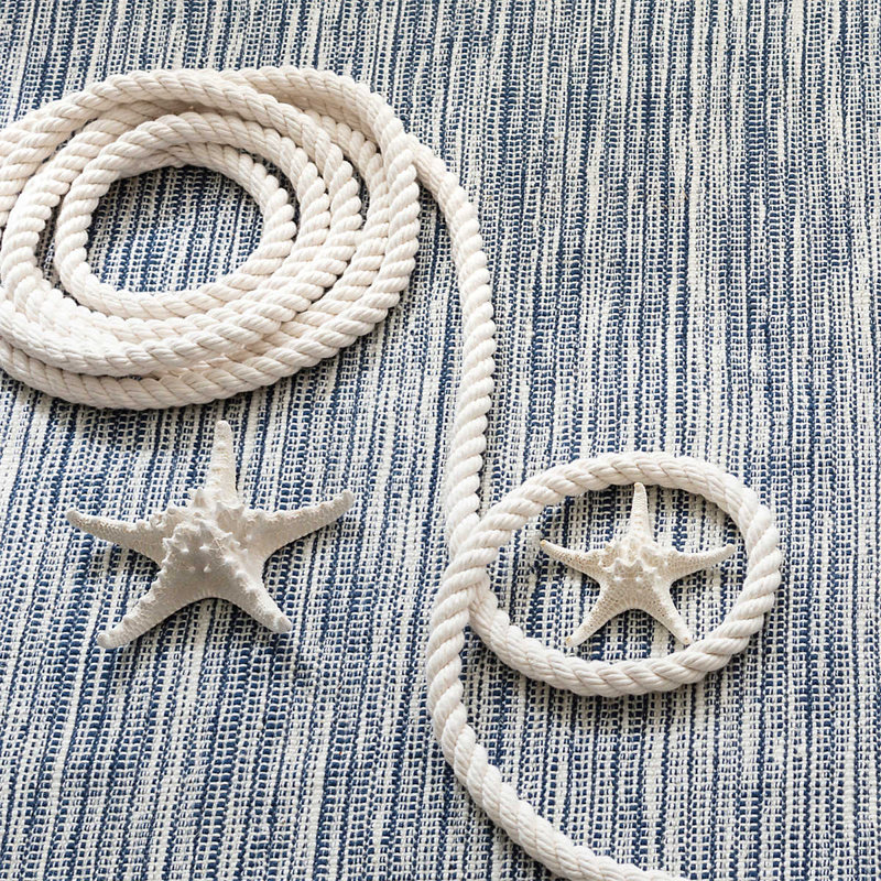 Tideline Navy Handwoven Indoor/Outdoor Rug, Rectangle 8'6" x 11'6"