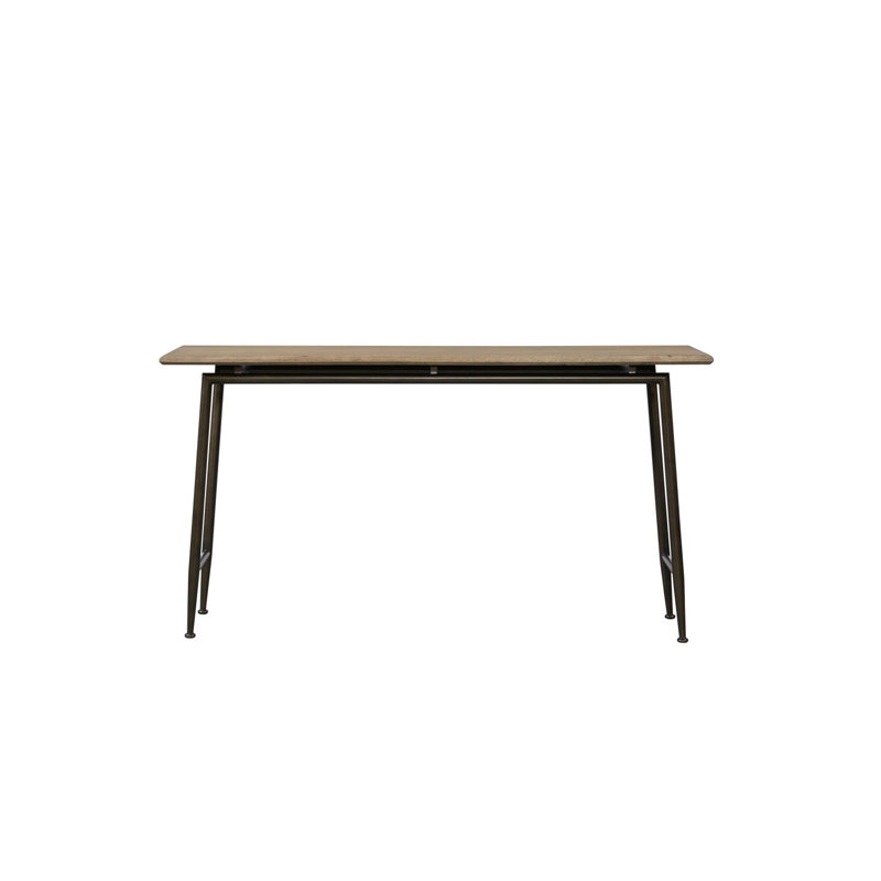 Console rectangulaire Oak Crest avec pieds en métal couleur blé – Placage en chêne blanc américain