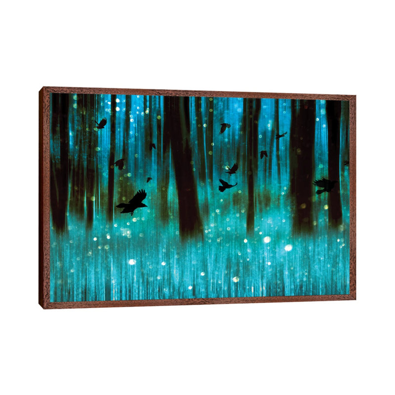 Night Flight Panoramic by Ros Berryman - Painting on Canvas, Classic Brown Wood Framed, 66.04 cm H x 45.72 cm W