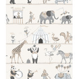 Just 4 Kids 2 Circus Animals Design 33' L x 21" W Wallpaper Roll