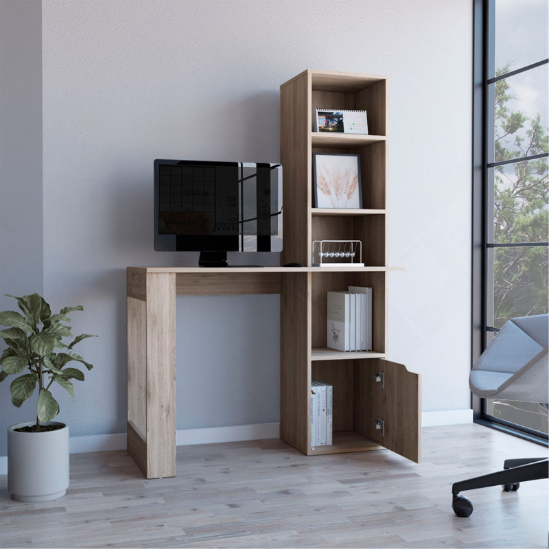 Bureau d'ordinateur avec bibliothèque et armoire Oiwa