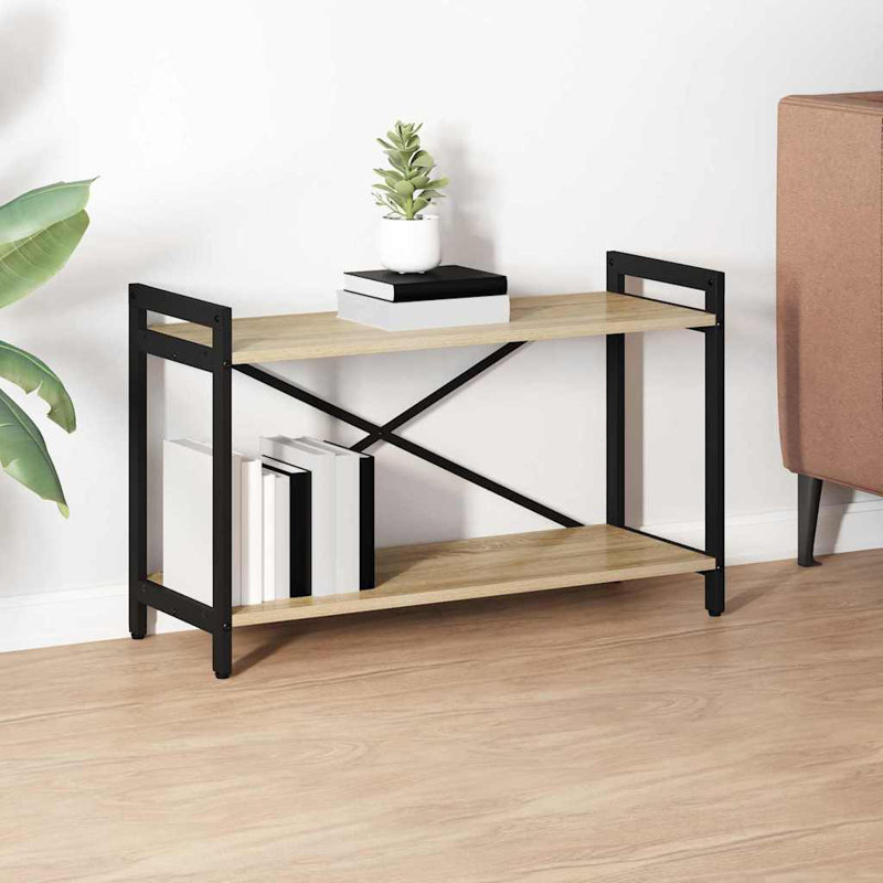 Steel Bookcase, Beige, (2 Shelves) 48.5cm H x 80cm W x 30cm D