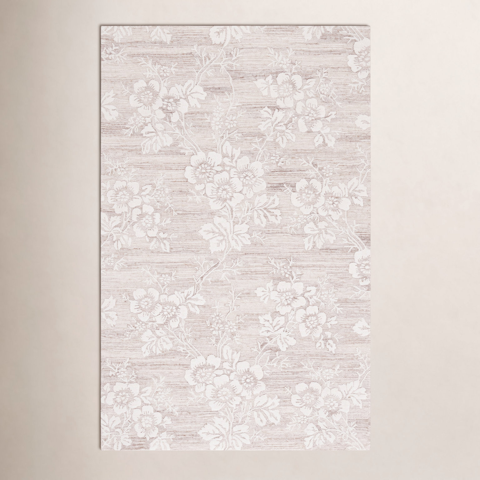 Hand-Tufted Wool Floral Rug, Rectangle 4' x 6'