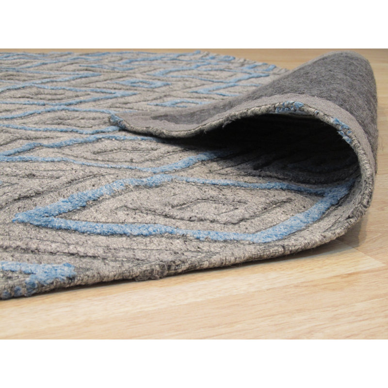 Tapis gris en laine et viscose Durazo, Rectangle 9 pi x 12 pi