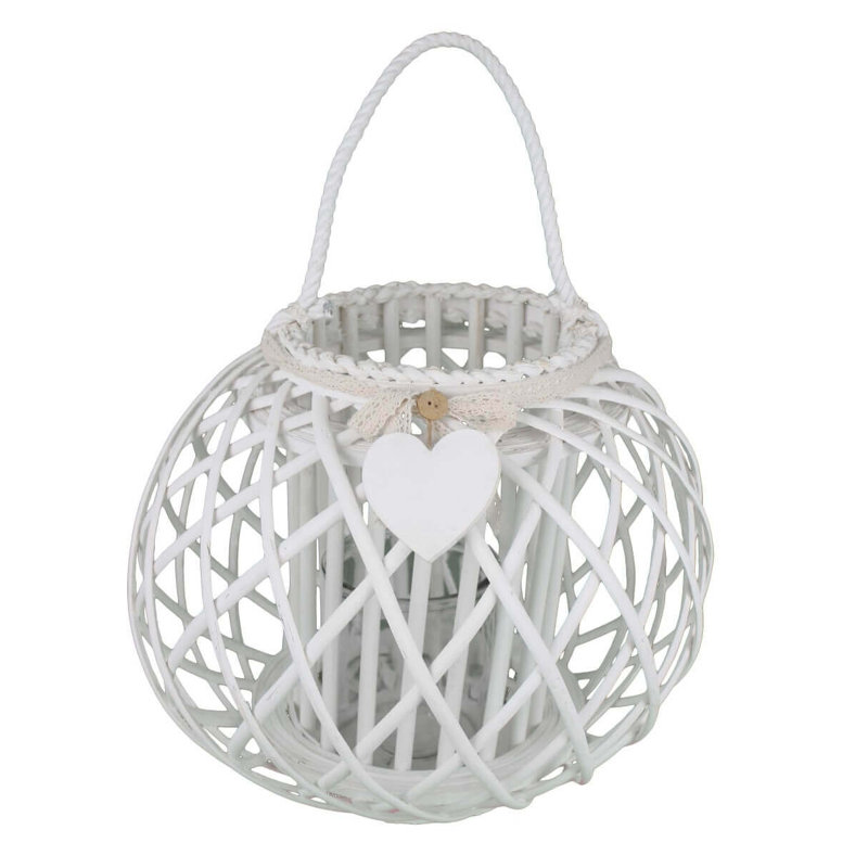 Glass Tabletop Lantern, White