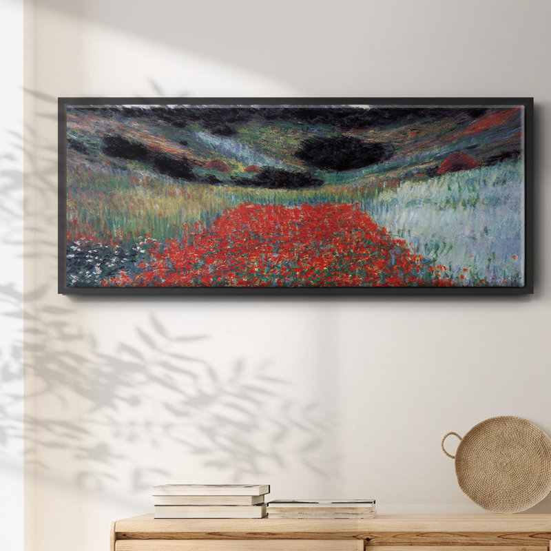 Champ de coquelicots à Giverny par Monet, Noir, H 12 po x l 30 po x P 1,5 po