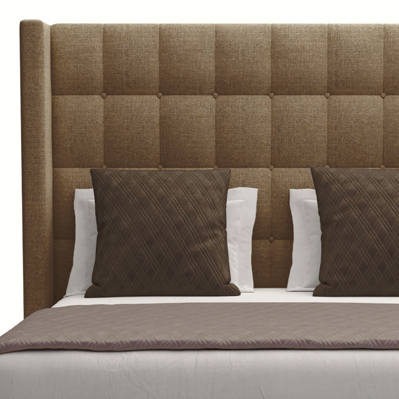 Lit tapissier Esparto, Revolution® en lin brun, Grand
