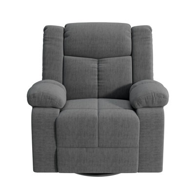 Swivel Glider Recliner in Plush Velvet with Pillow Top Arms