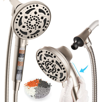 Pomme de douche détachable multi-fonctions à un jet et à un bouton avec filtre