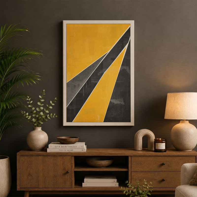 Urban Angular Forms Industrial - Wrapped Canvas, 18x12 - 45.7 x 30.5 cm, Sage Border