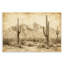 Plaque murale paysage désertique sépia, design par Petal Prints Design-1598351892