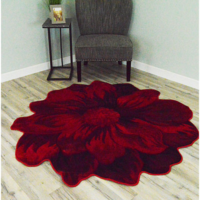 Tapis à motif floral rouge Kunzler