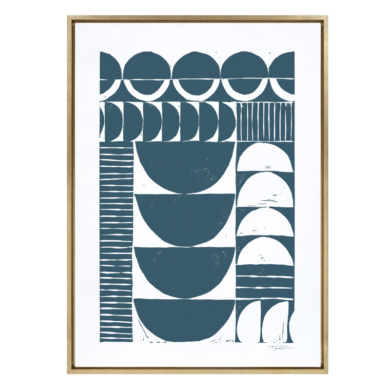 Impression sur toile encadrée moderne à motif circulaire bleu sarcelle par déclaration de biens
