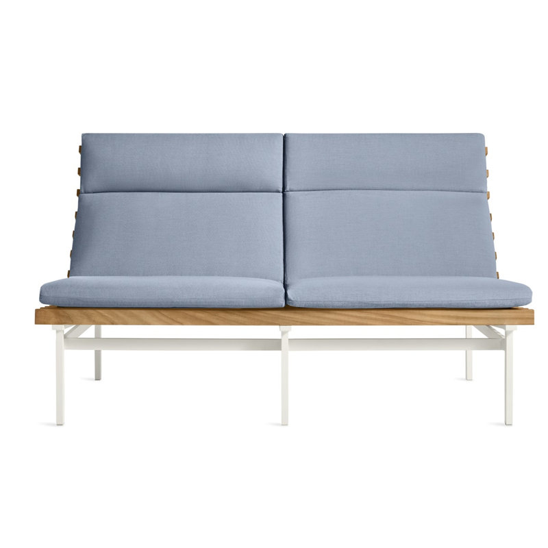 Perch Outdoor 2 - Seat Loveseat, Sunbrella Haze, White