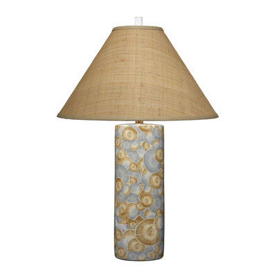 Serene Ceramic Table Lamp with Raffia Shade